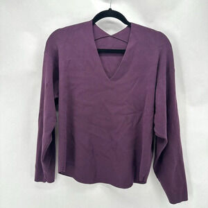URBAN RESEARCH‎ DOORS V-Neck Sweater Size S Purple Preppy Tight Knit City Japan